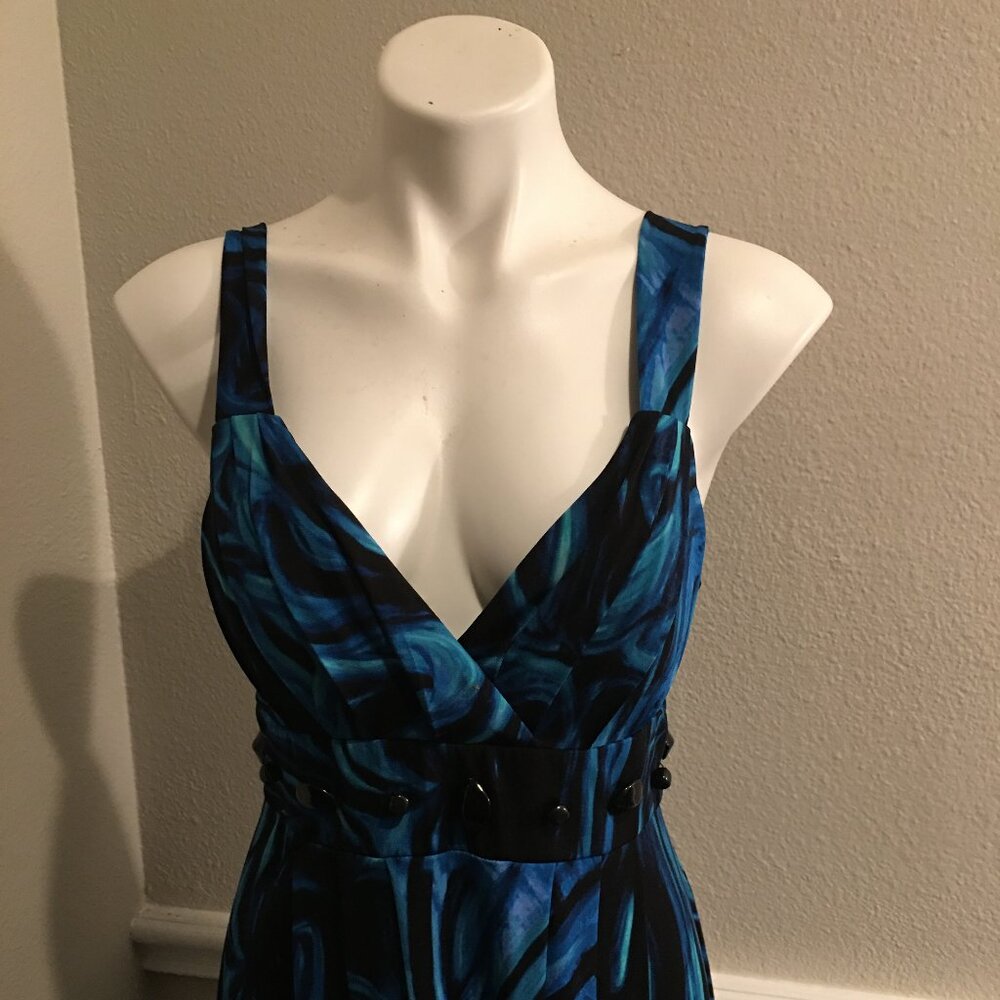 Bisou Bisou Sleeveless Blue  Maxi  Dress  So Sexy  Large up to 40 bust B1 - Picture 4 of 6